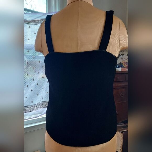 Vintage Albert Nipon Black Velvet Top Semi Crop Style  Vintage Sz 10 - Picture 5 of 9